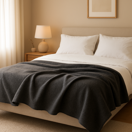 WOOLVERA Premium Wool Throw Blanket